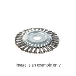 Wheel Brush Twist Knot High Carbon Steel 0.5mm Wire x 125mm Dia x 22mm Bore Boxed